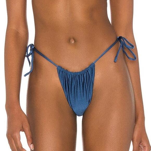 VDM Marley Deep Metallic Matte Blue Reversible Brazilian Bikini Bottom Size XL - Picture 2 of 9